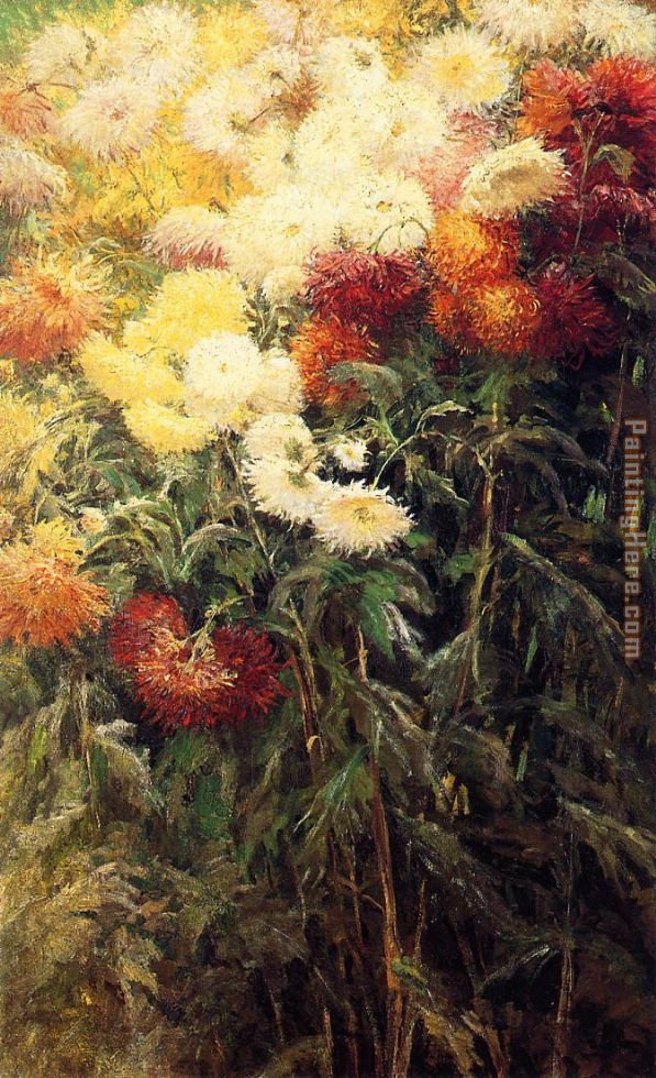 Gustave Caillebotte Chrysanthemums Garden at Petit Gennevilliers
